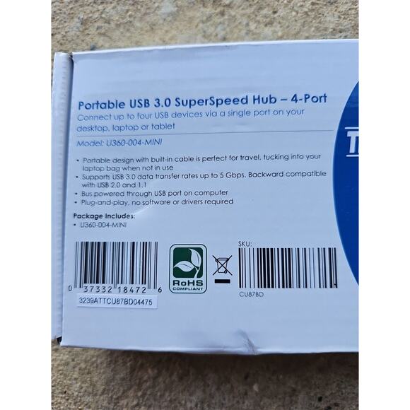 Tripp Lite Portable USB 3.0 SuperSpeed Hub - 4 Port - U360-004-MINI - Picture 3 of 3